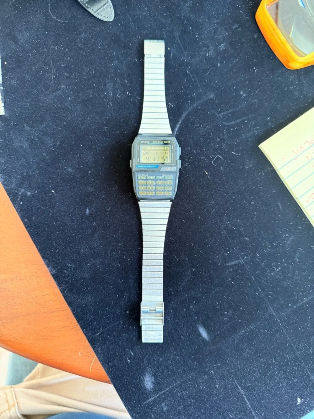 Casio Data Bank 150 Digital Calculator Watch in Black and Blue Accents - Picture 5 of 6